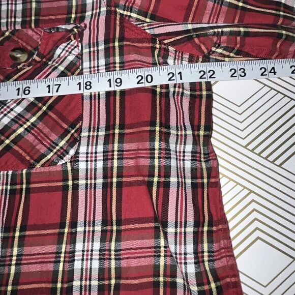C E Schmidt Workwear‎ Shirt Womens Sz XL Cotton Plaid Button Up Red Long Sleeve - Picture 6 of 7